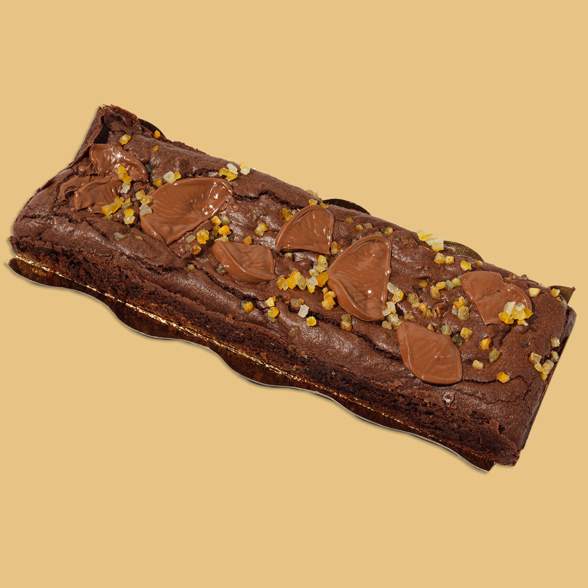 Orange-infused chocolate brownie texture