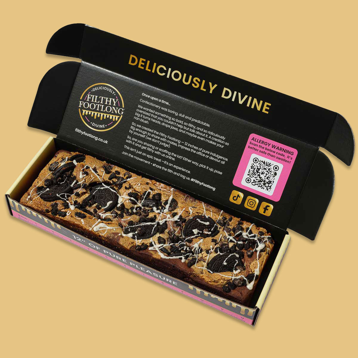 Filthy Footlong Oreo brownie top view